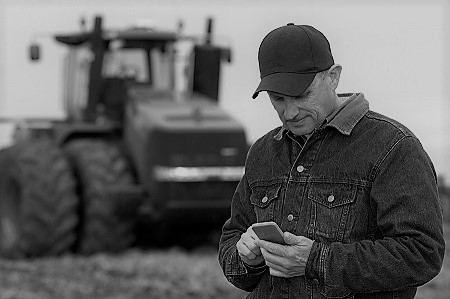 farmer on cell